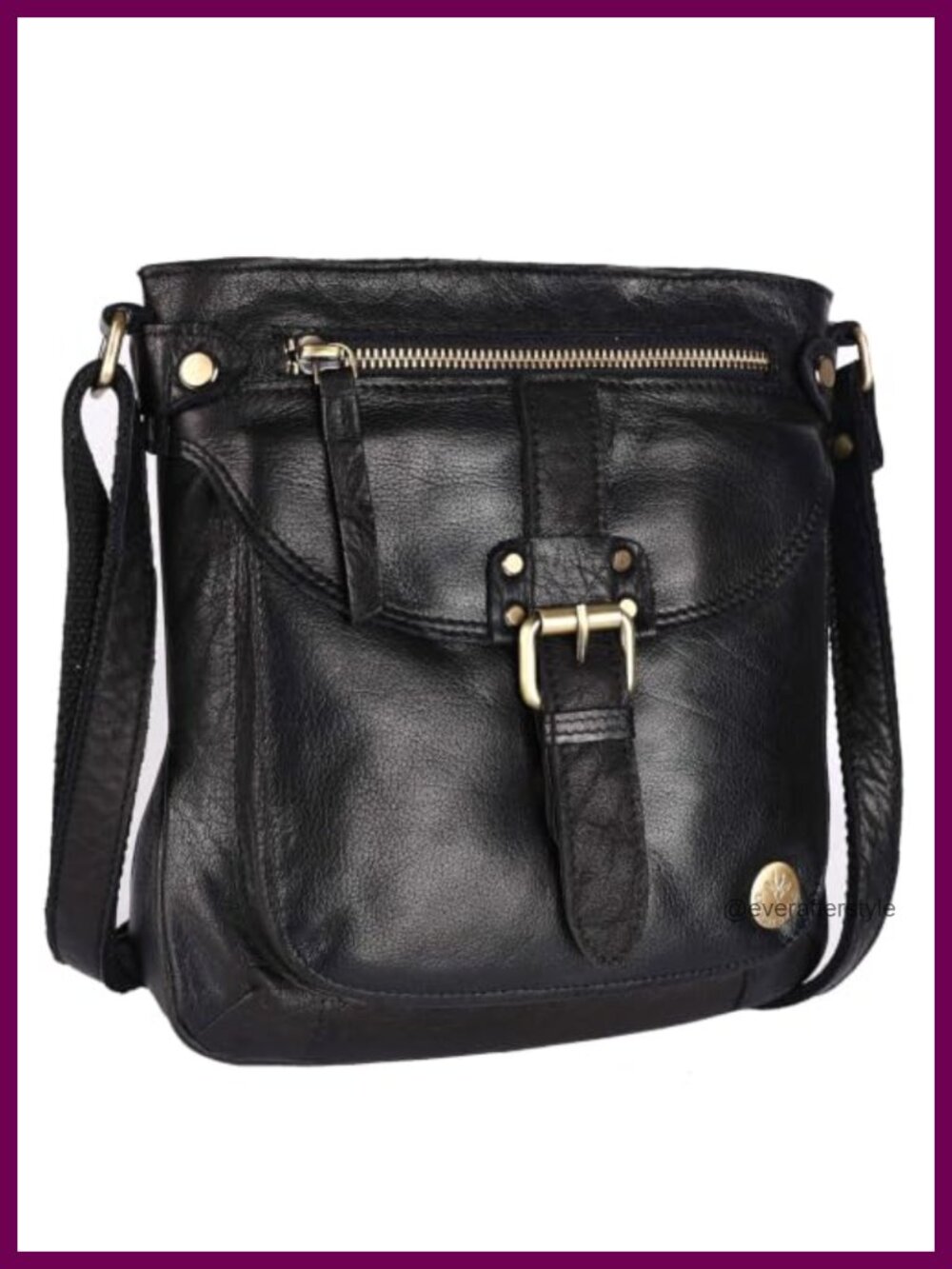 Real Leather Crossbody Bag with Adjustable Strap